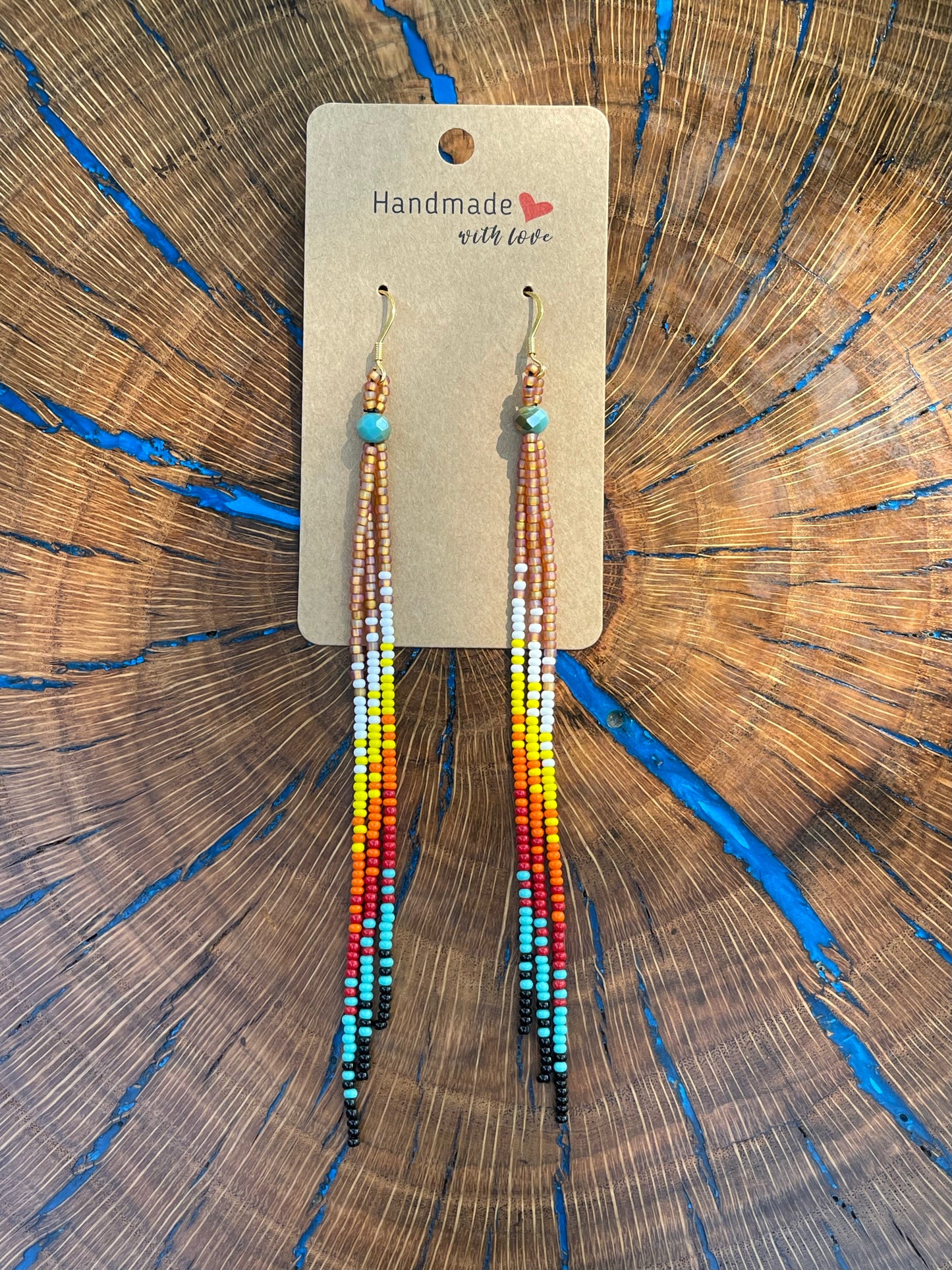 Caramel and fire color earrings