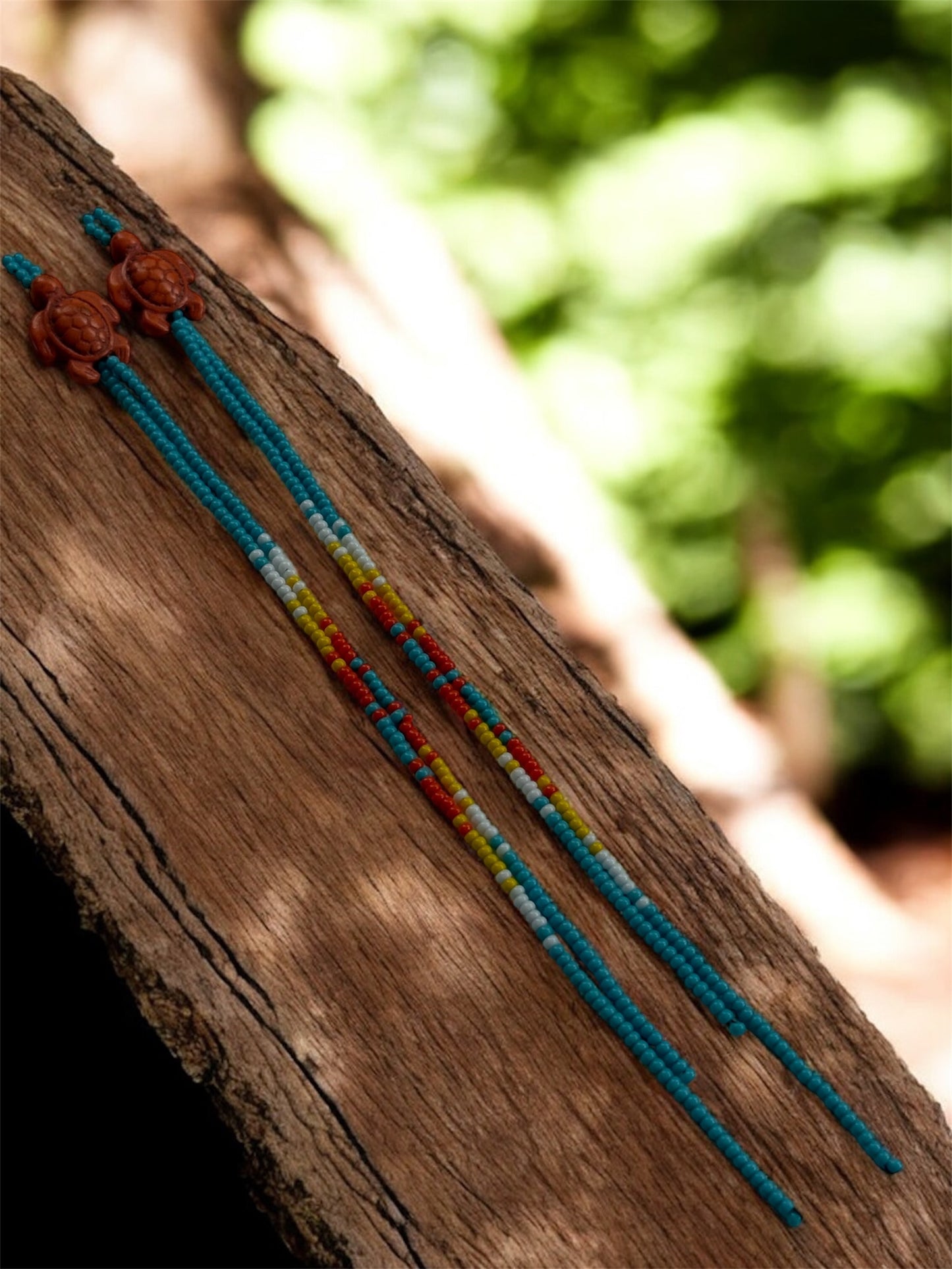 Turtle beaded earrings