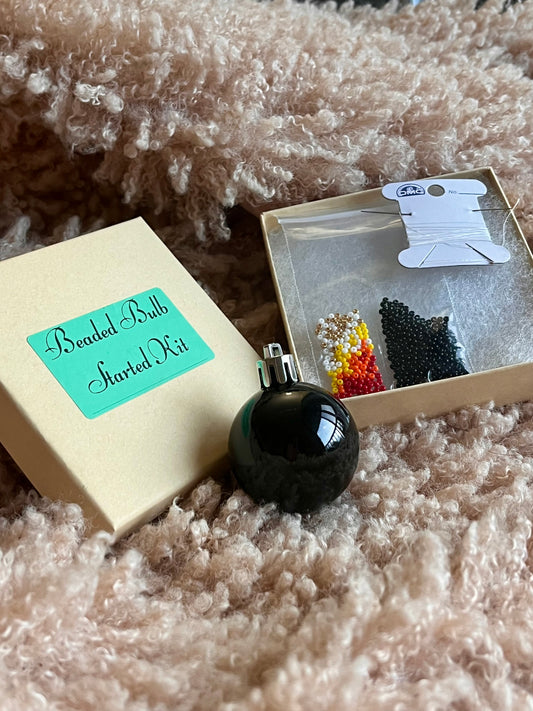 Shiny Black- Beaded Bulb Starter Kit