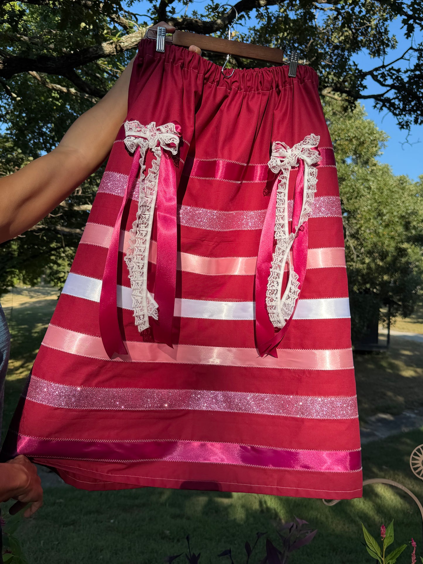 Maroon Ribbon Skirt