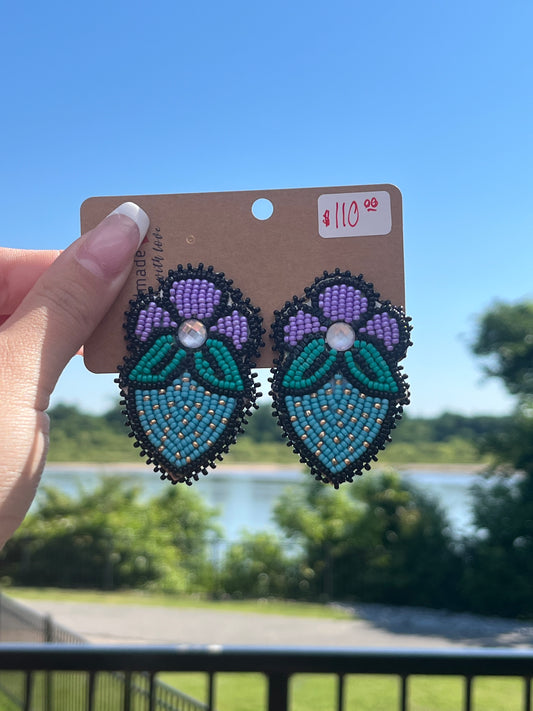 Blue Strawberry Earrings