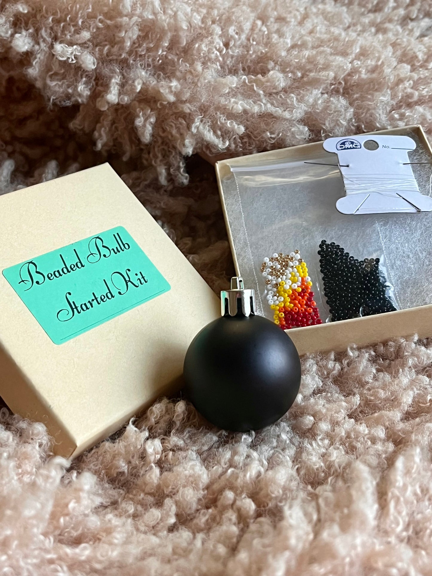 Matte Black- Beaded Bulb Starter Kit