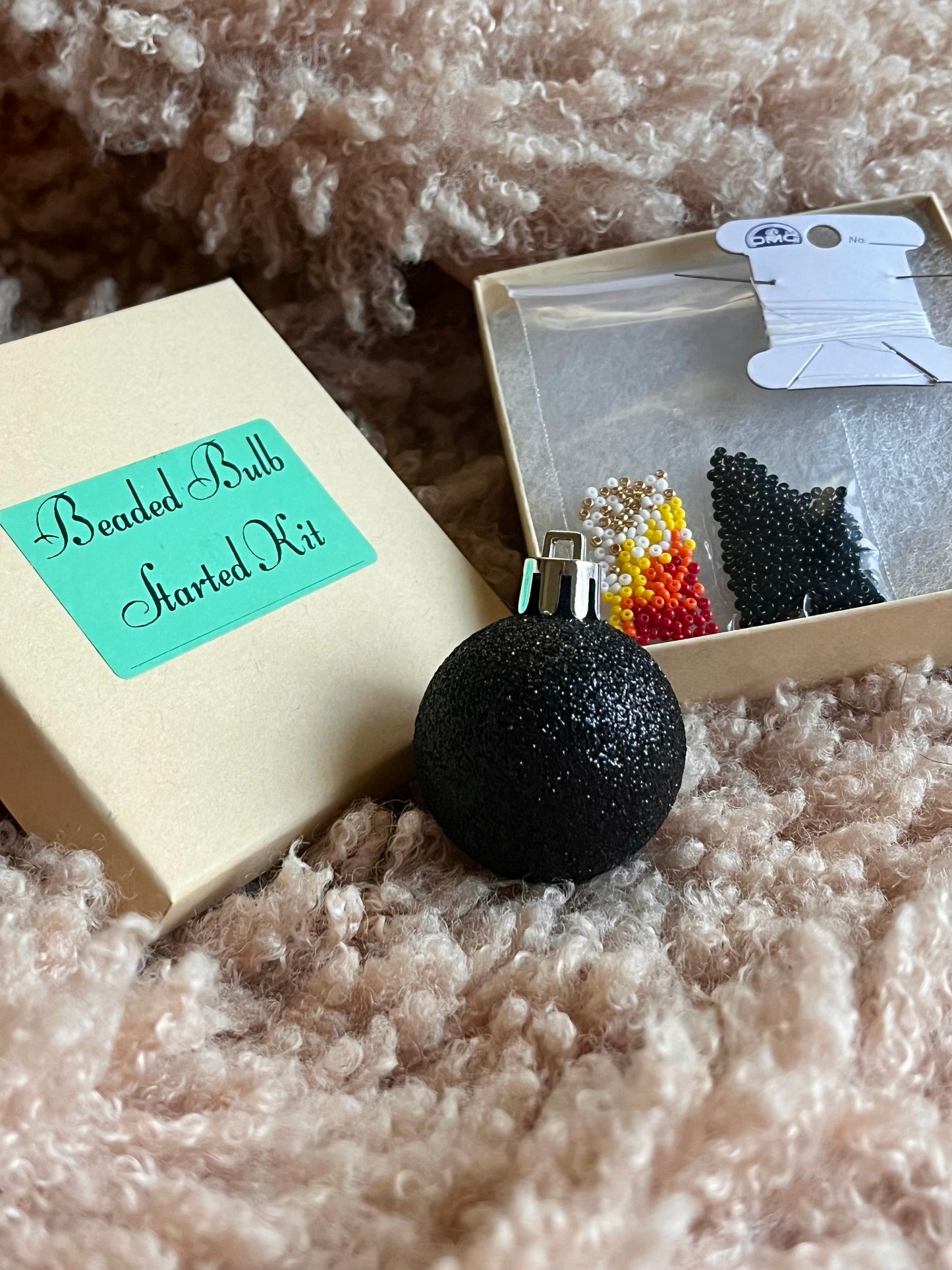 Sparkly Black- Beaded Bulb Starter Kit