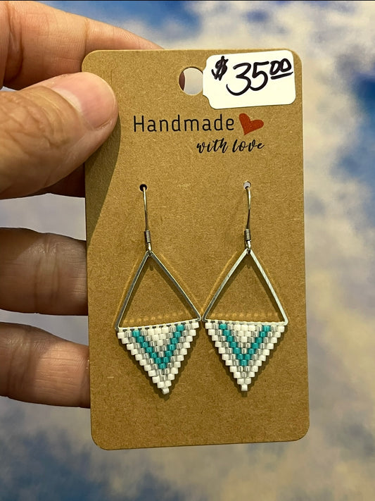 Beaded Triangle Earrings