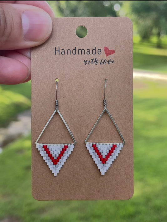 Beaded Triangle Earrings