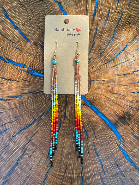 Caramel and fire color earrings
