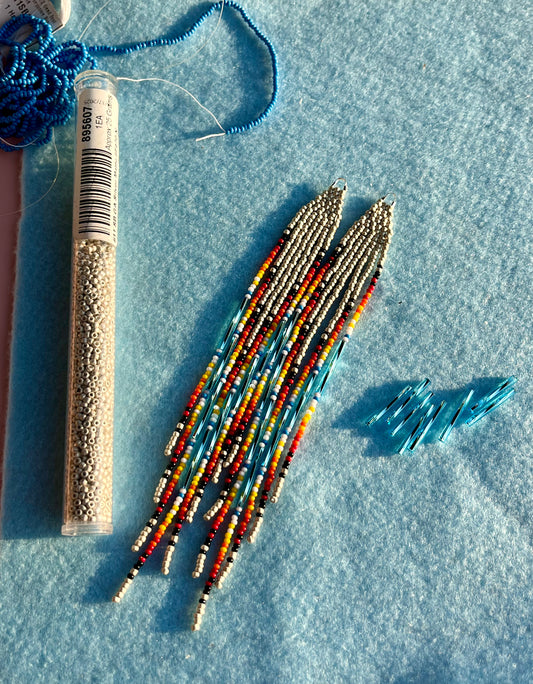 6.5 In Shoulder Dusters! Silver and Icy Fire