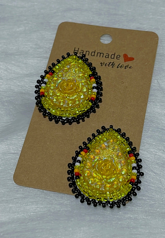 Yellow Rose Studs