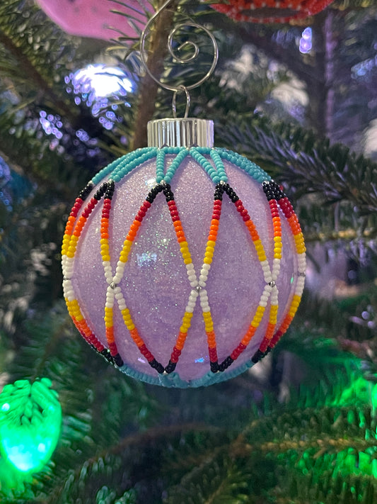 Purple and Turquoise plastic Ornament