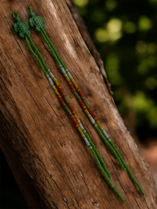 Turtle beaded earrings