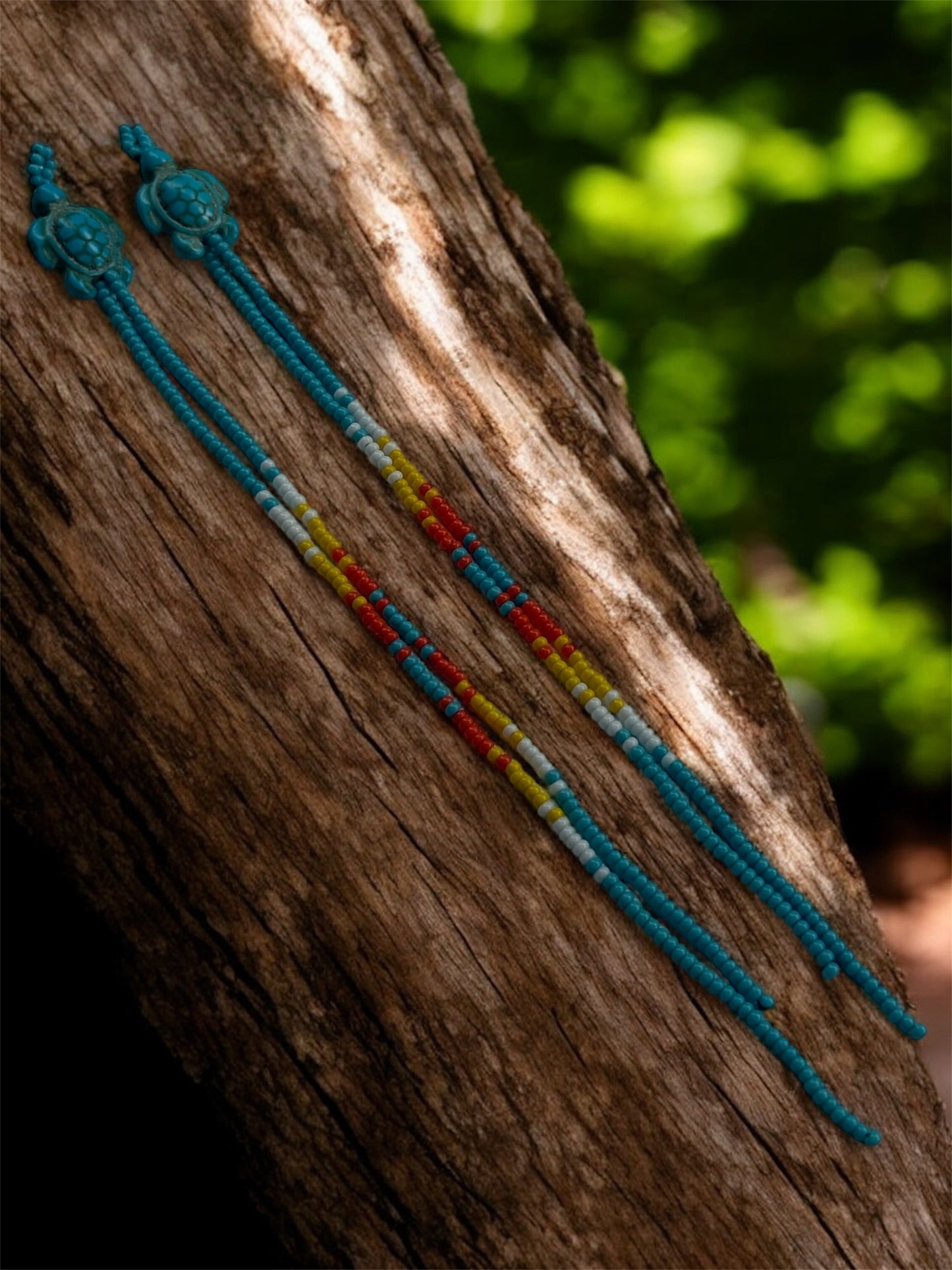 Turtle beaded earrings