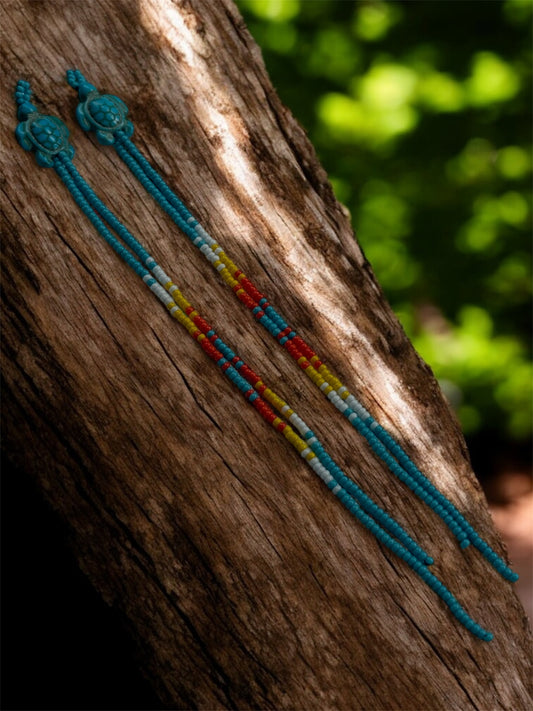 Turtle beaded earrings