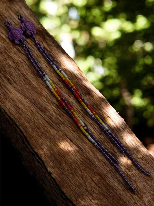 Turtle beaded earrings