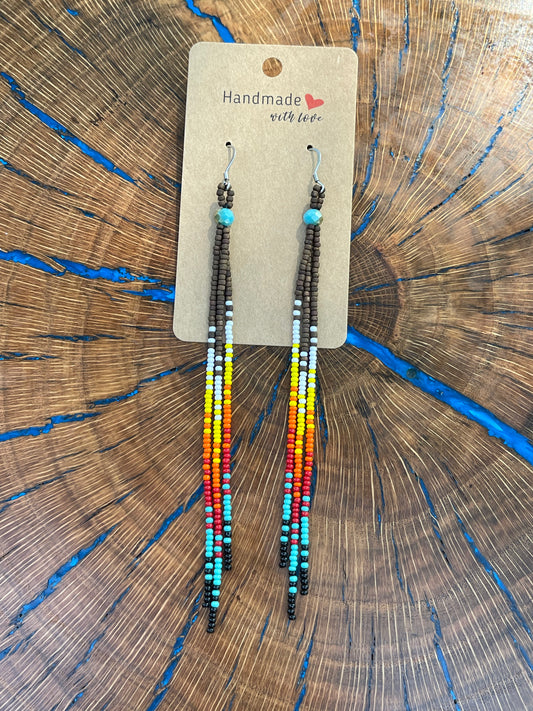 Coffee and fire color earrings