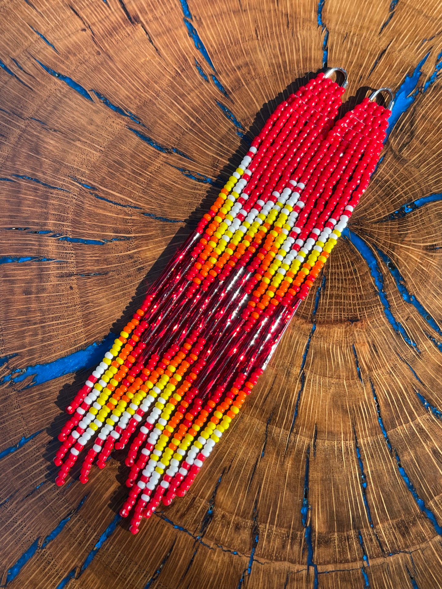 5.5 in Red & Fire color earrings