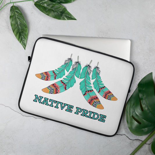 15” Turquoise Native Pride Laptop Sleeve