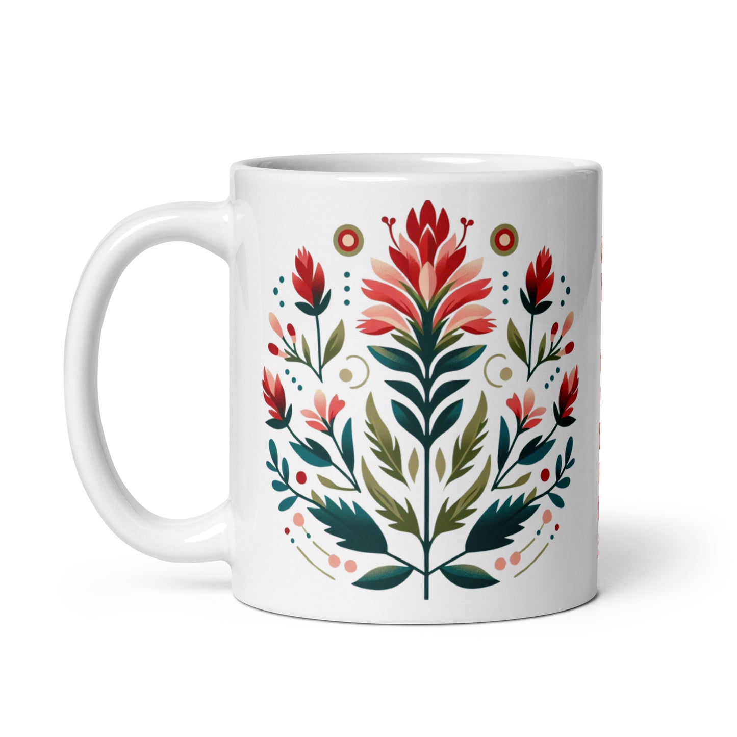 Indian Paintbrush Flower White glossy mug