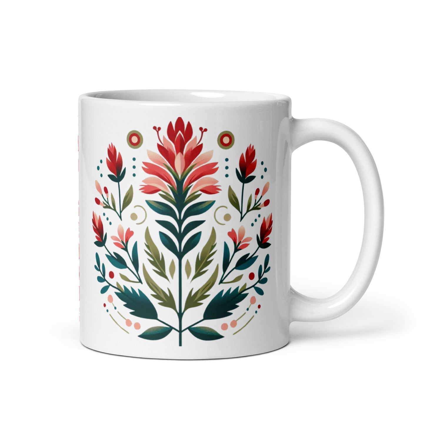 Indian Paintbrush Flower White glossy mug