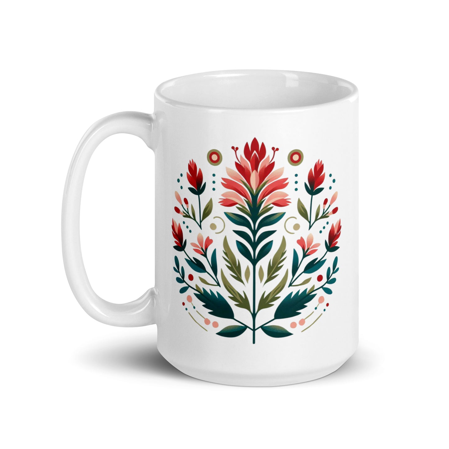 Indian Paintbrush Flower White glossy mug