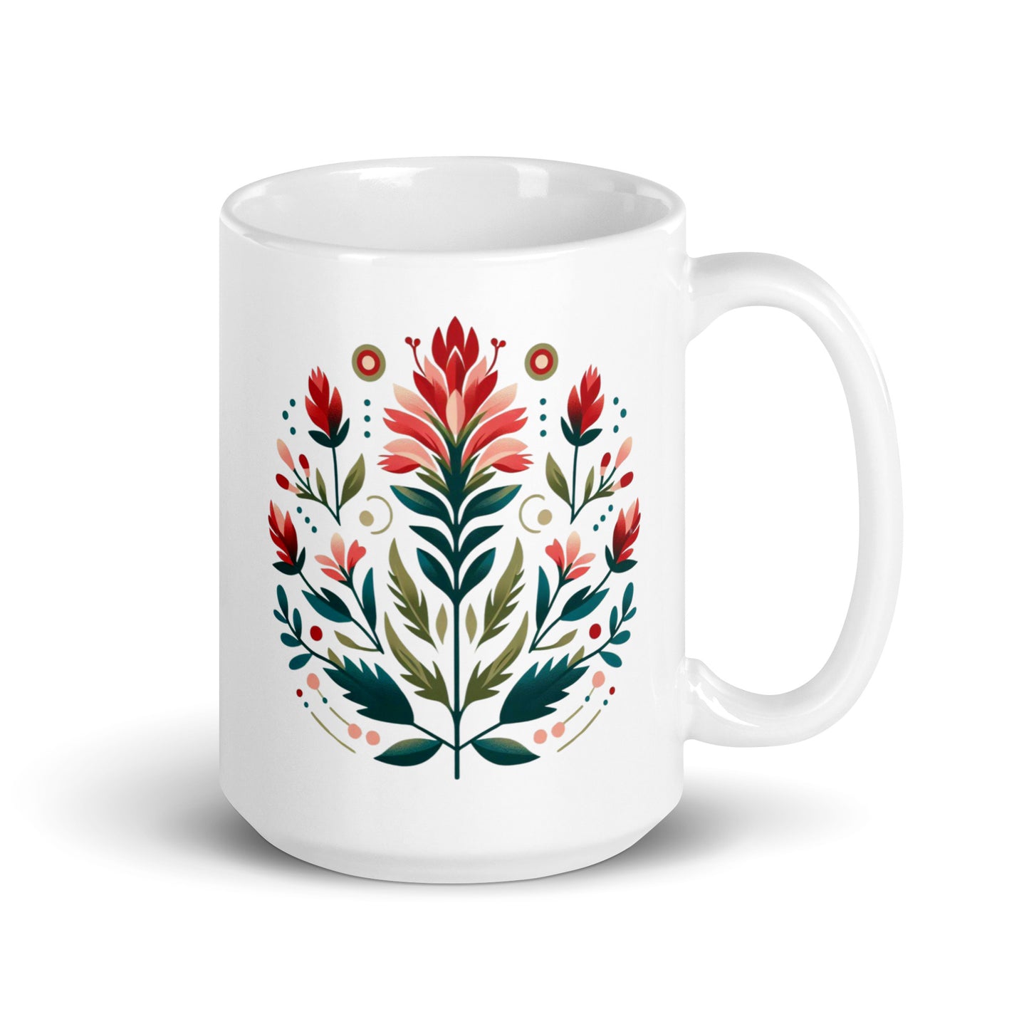 Indian Paintbrush Flower White glossy mug