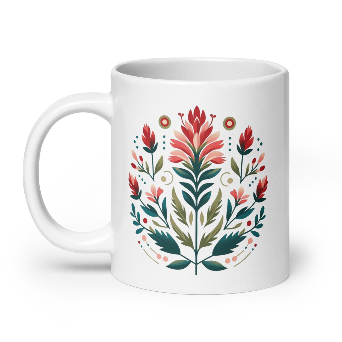 Indian Paintbrush Flower White glossy mug