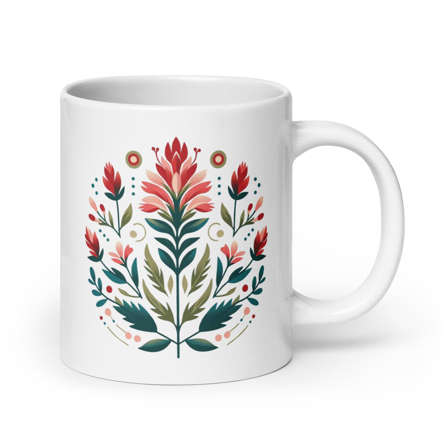 Indian Paintbrush Flower White glossy mug