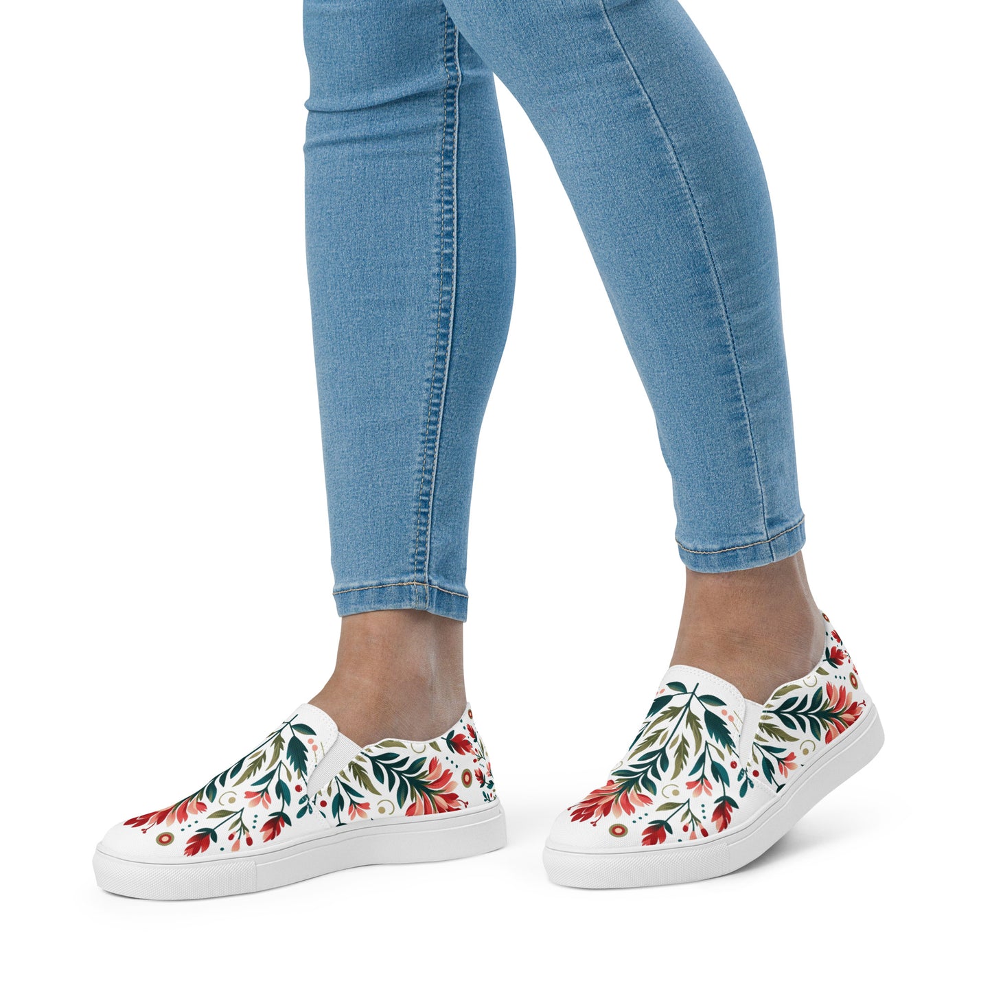 Indian Paintbrush Flower Women’s slip-on canvas shoes